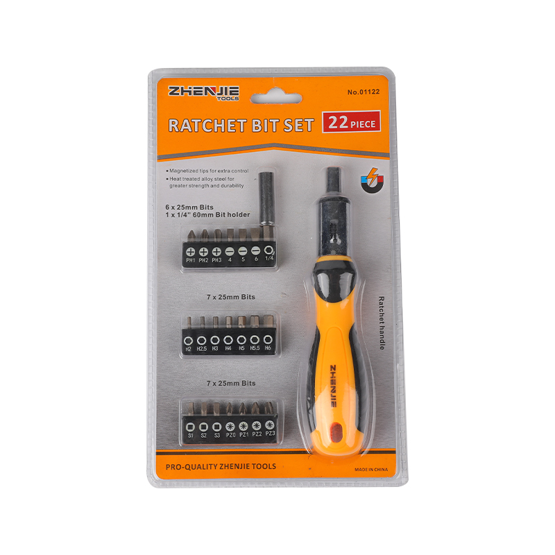 22 st slitsade Phillips Pozidriv Hex Square Ratchet Bit Set