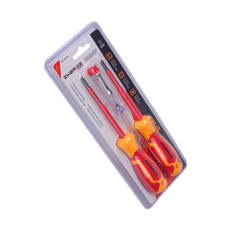 3 st Heavy Duty isolerad PP&TPR handtag skruvmejsel verktygssats