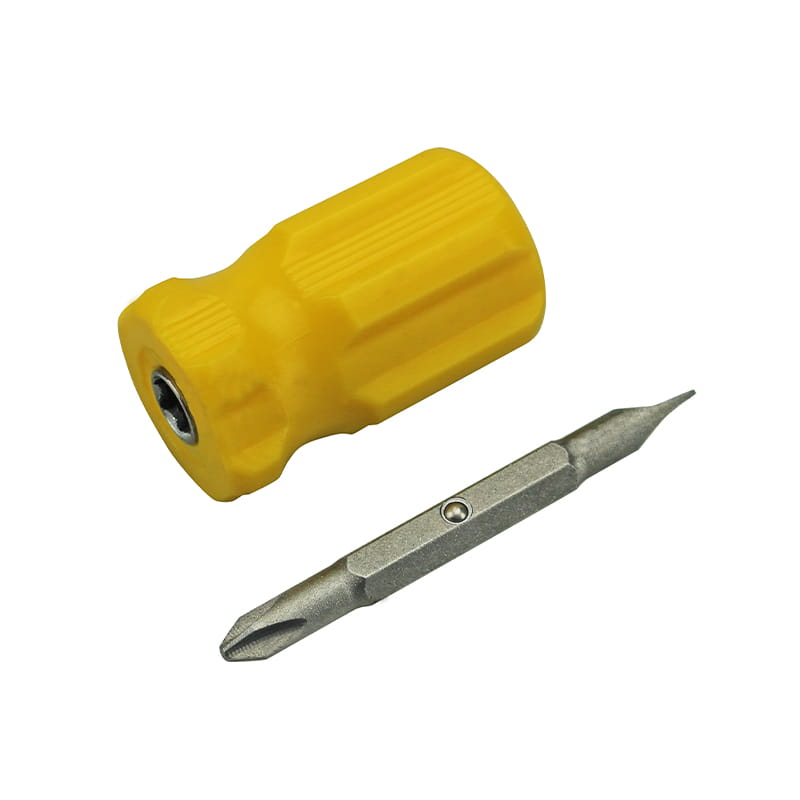 2 i 1 6 mm-PH2 stubbigt handtag Dubbelsidig CRV-bitsskruvmejsel