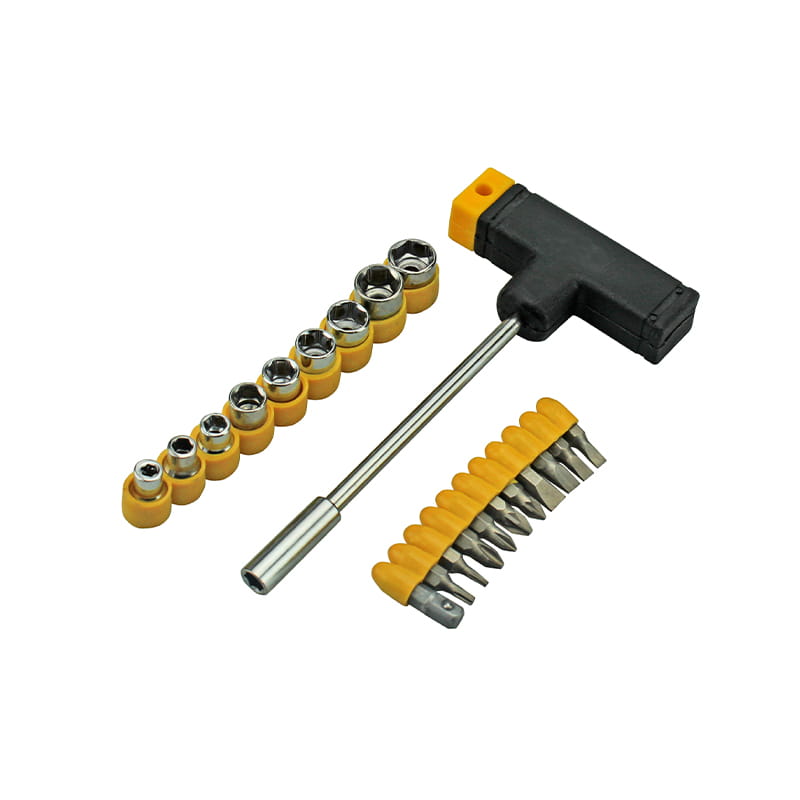 21st slitsad Phillips Torx Pozidriv-socket & bitssats