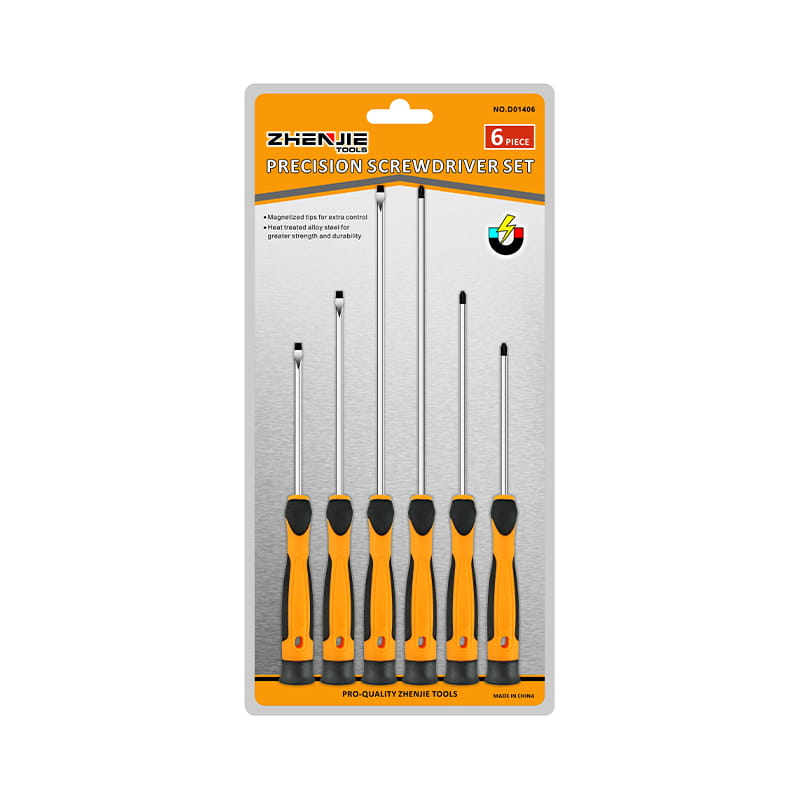 6 st slitsade Phillips Torx långbladiga precisionsskruvmejselsats