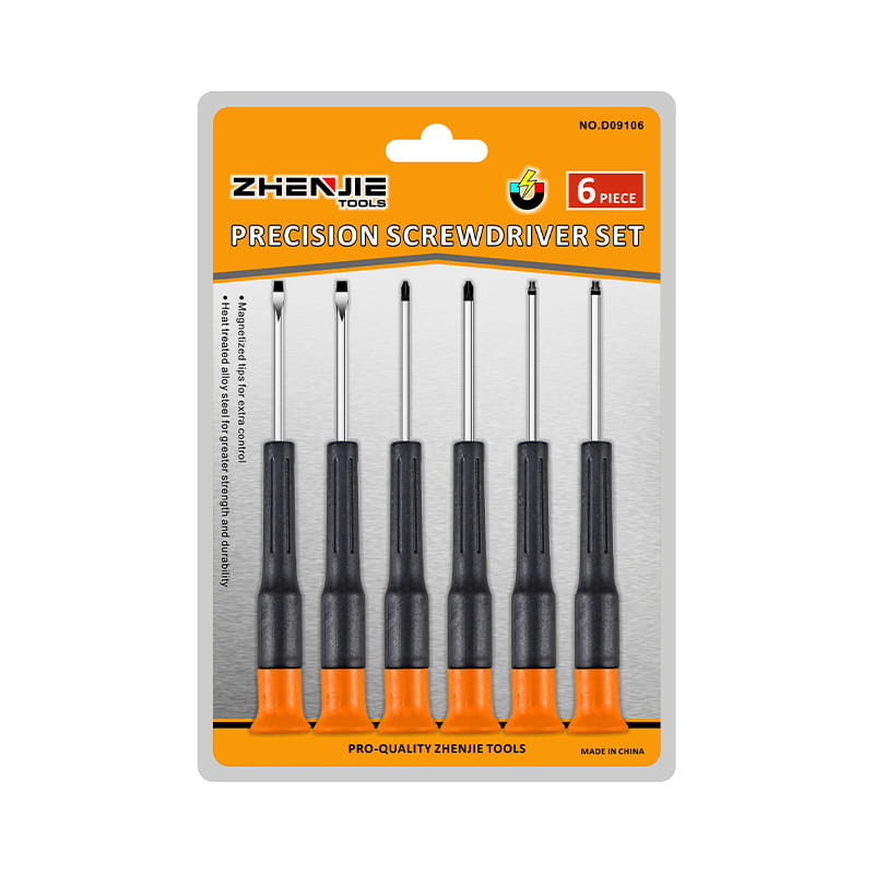 6st handtag ergonomiskt utformat med slitsade Phillips Torx CRV precisionsskruvmejselset